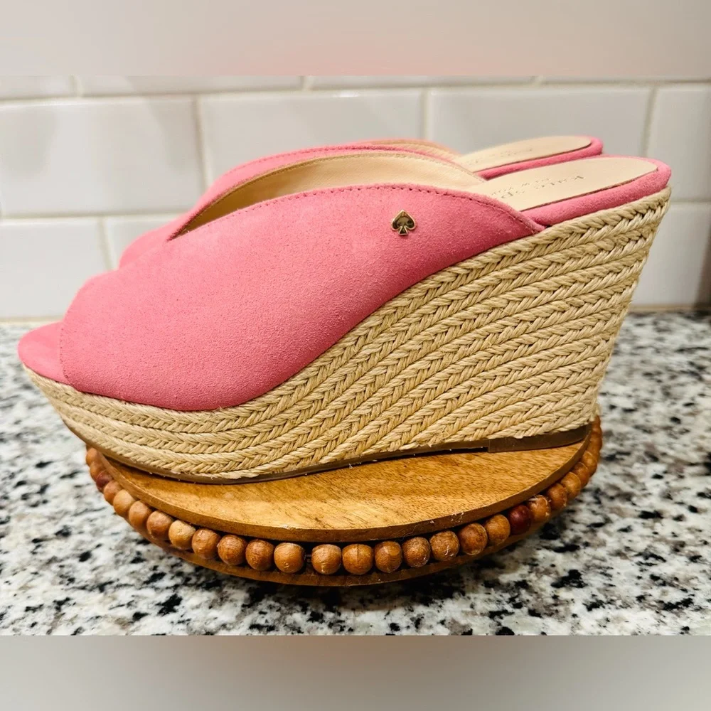 Kate Spade‎ Thea Pink Suede Wedge Shoes